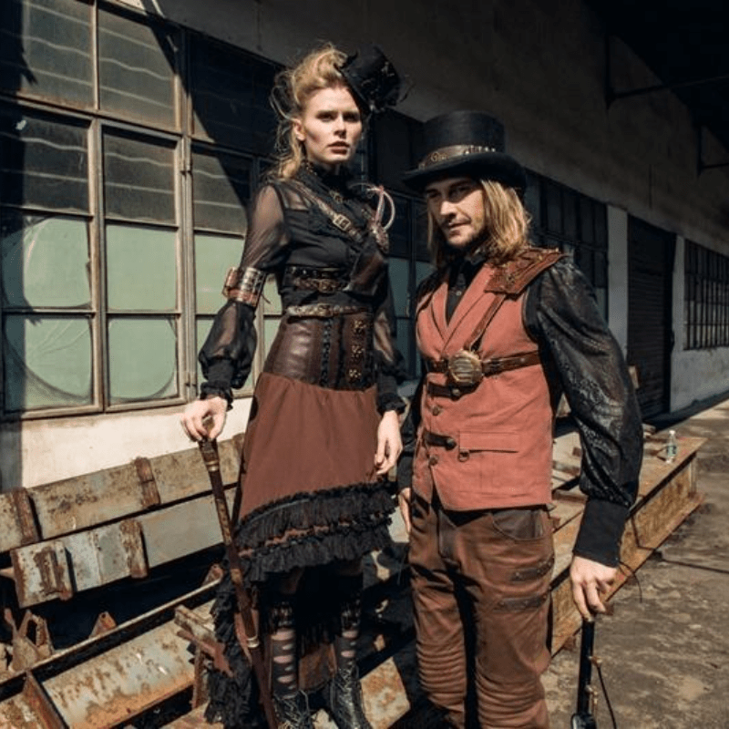 RQ-BL Men's Steampunk Bullet Faux Leather HatWear