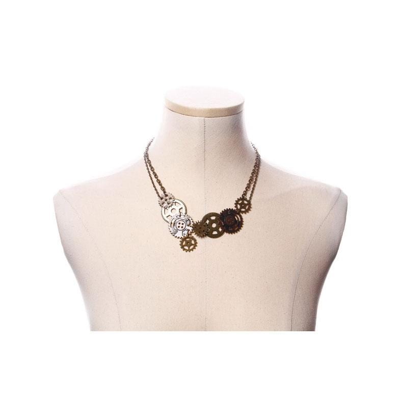 RQ-BL Steampunk Clock Part Necklace