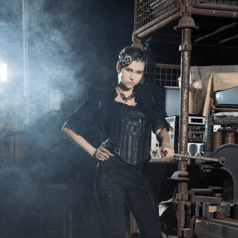 RQ-BL Steampunk Clock Part Necklace