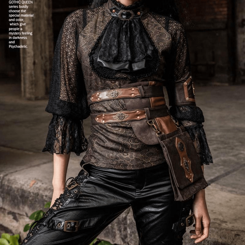 RQ-BL Steampunk Double Belt with Pouch