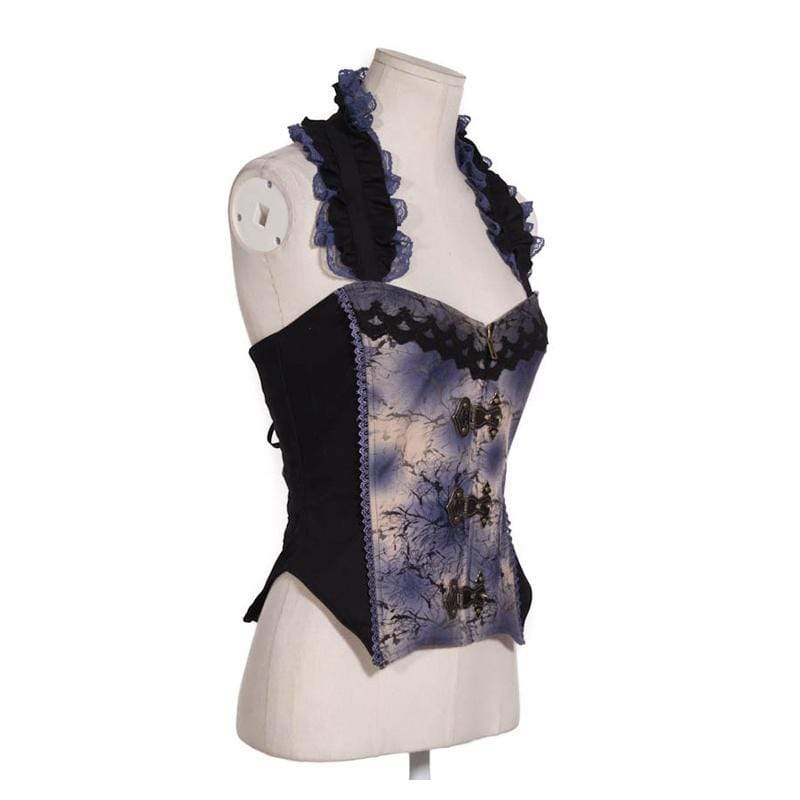 RQ-BL Steampunk Leather Corset Top