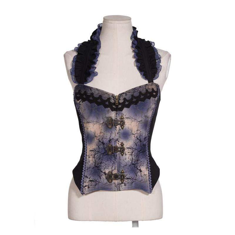 RQ-BL Steampunk Leather Corset Top