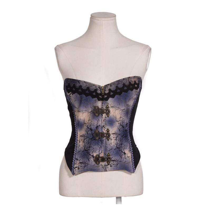 RQ-BL Steampunk Leather Corset Top