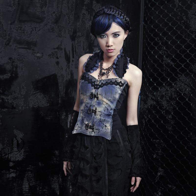 RQ-BL Steampunk Leather Corset Top