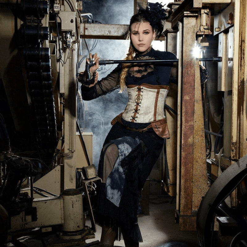 RQ-BL Steampunk Ruffled Shirt