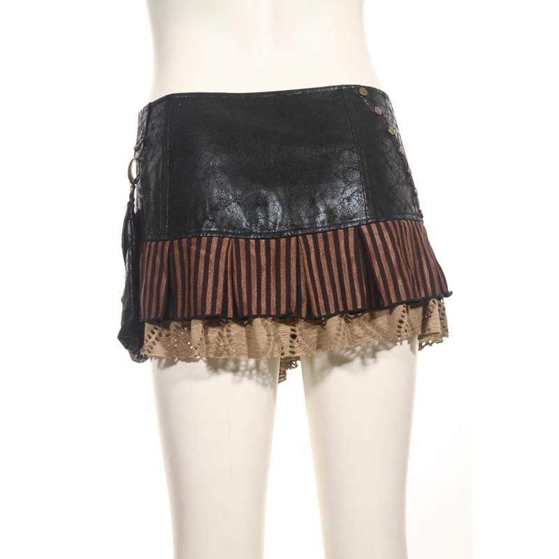 RQ-BL Steampunk short Wraparound Skirt With Pouch