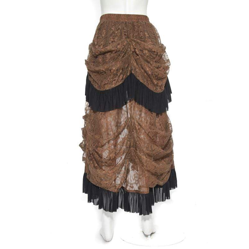 Vintage Long Ruched Layard Skirt