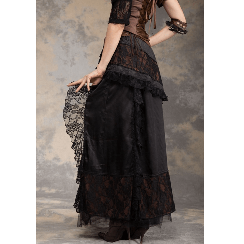 RQ-BL Women's Goth Multilayered Net Front Skirt
