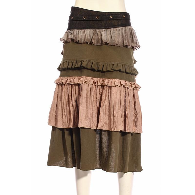 Women's Multicolored Multilayered Steampunk Skirt