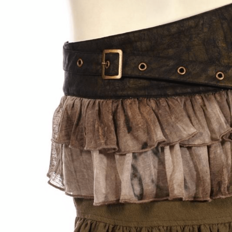 RQ-BL Women's Multicolored Multilayered Steampunk Skirt