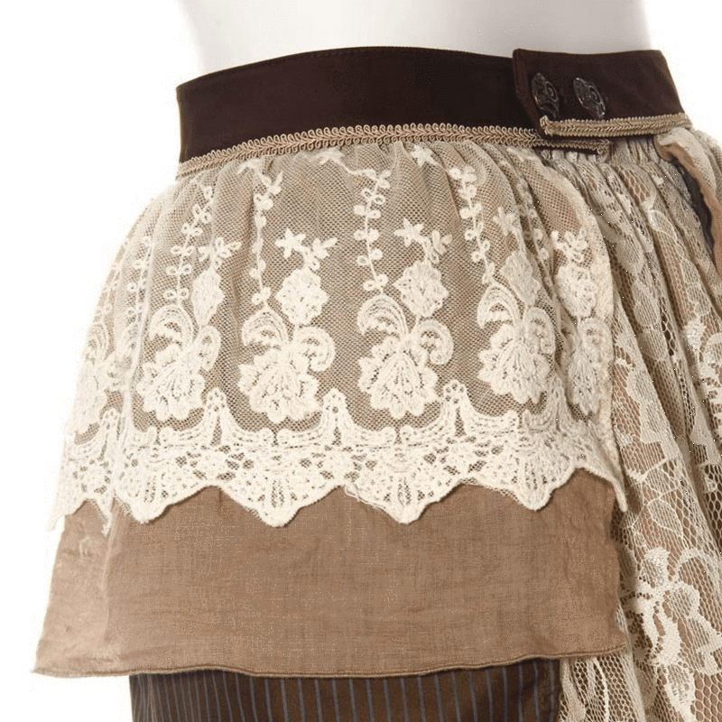 RQ-BL Women's Multilayered Mid Length Frilly Vintage Skirt