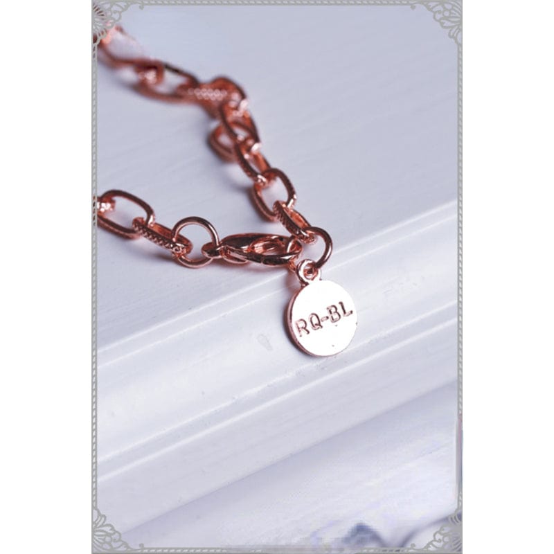 RQ-BL Women's Steampunk Bowknot Crown Necklace