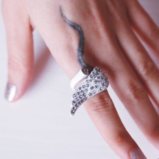 RQ-BL Women's Steampunk Poker Decors Ring