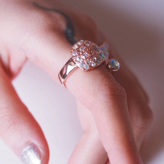 RQ-BL Women's Steampunk Poker Decors Ring