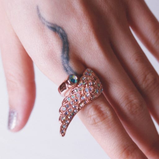 RQ-BL Women's Steampunk Poker Decors Ring