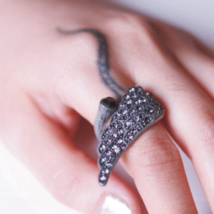 RQ-BL Women's Steampunk Poker Decors Ring