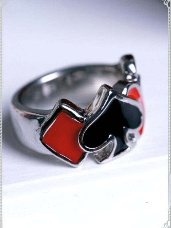 RQ-BL Women's Steampunk Spade Heart Ring