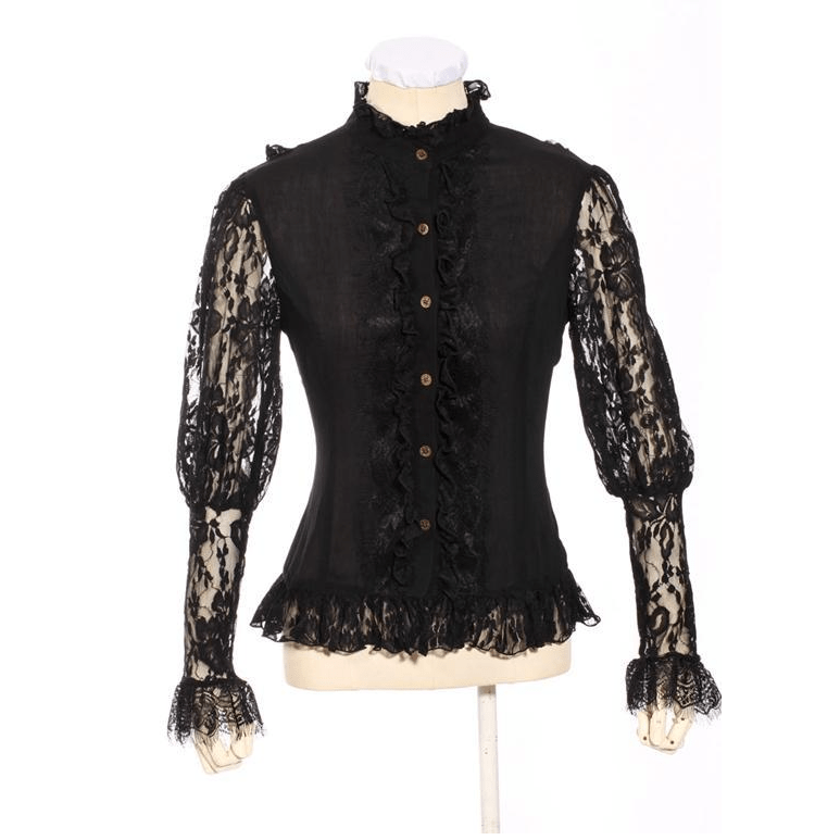 Women's Vintage Goth Steampunk Lace Top