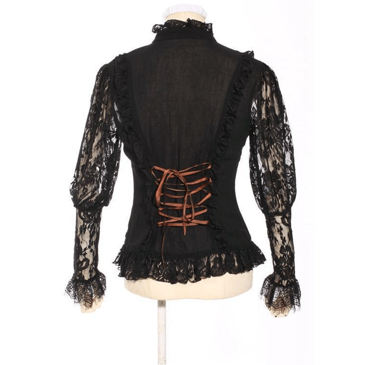 Women's Vintage Goth Steampunk Lace Top