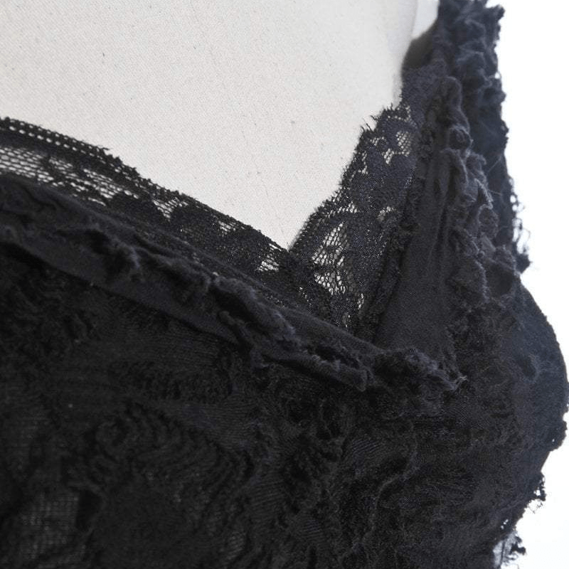 RQ-BL Women's Vintage Off shoulder Lace Short Top