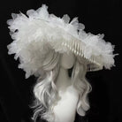 Kobine Women's Gothic Organza Floral Wide Brim Hat