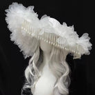 Kobine Women's Gothic Organza Floral Wide Brim Hat