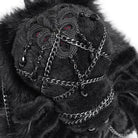 DEVIL FASHION Women's Gothic Plush Chains Spider Backpack Black