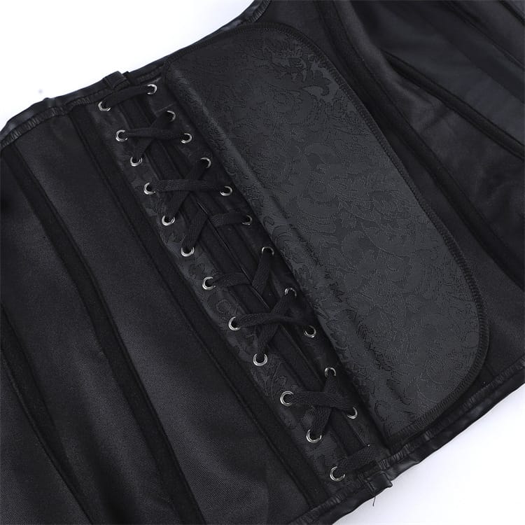 Kobine Women's Gothic Buckle Strap Lace-up Overbust Corset