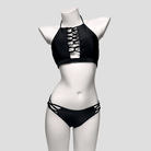 Kobine Women's Grunge Halter Cutout Two Piece Bikini Set