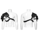 PUNK RAVE Men's Techwear Studded Skull Shoulder Harness Armor