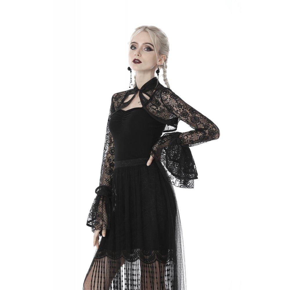 Darkinlove Wome's Gothic Sexy Full Floral Lace Capes