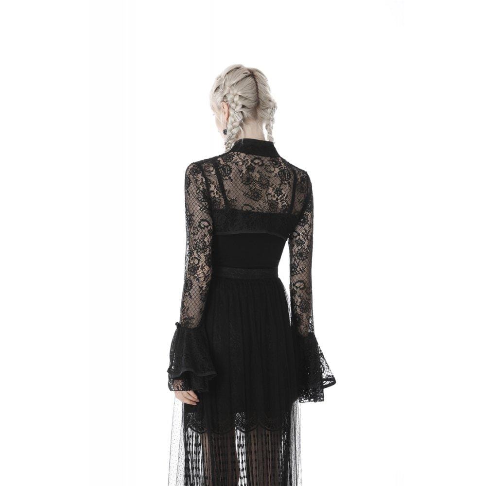 Darkinlove Wome's Gothic Sexy Full Floral Lace Capes