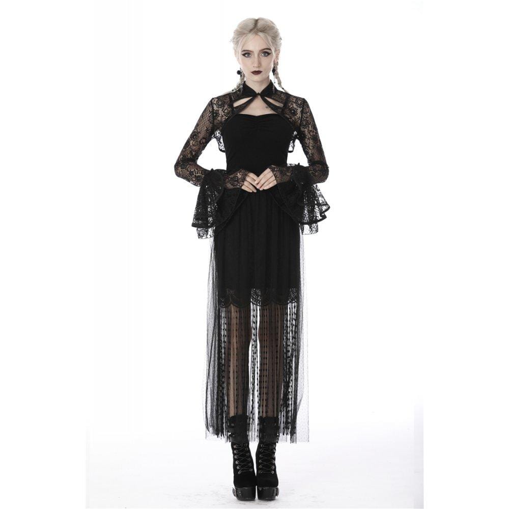 Darkinlove Wome's Gothic Sexy Full Floral Lace Capes