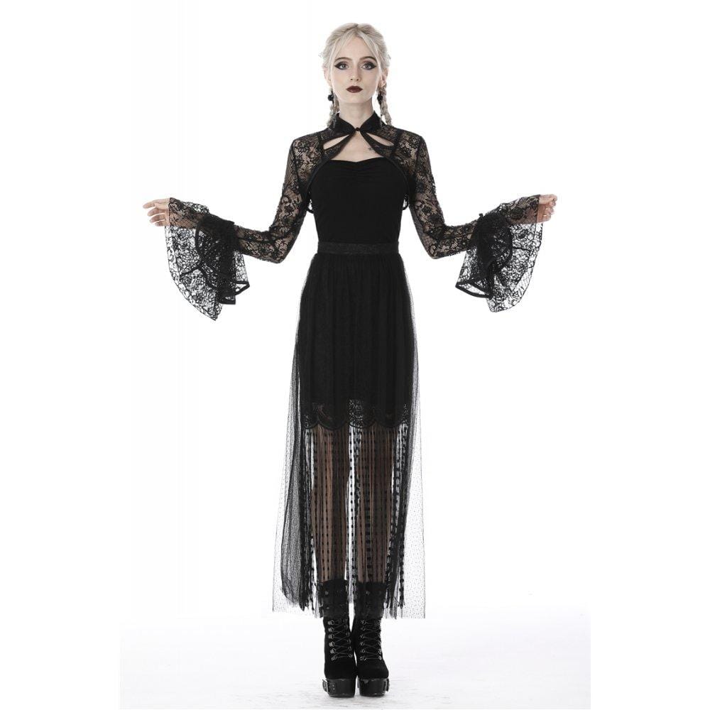 Darkinlove Wome's Gothic Sexy Full Floral Lace Capes