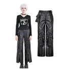 Darkinlove Women's Cyberpunk Big Pocket Spiked Zipper Straight-leg Pants