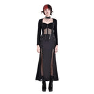 Darkinlove Women's Cyberpunk Lace-up Eyelet Mesh Splice Mermaid Skirt