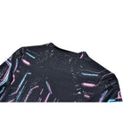 Darkinlove Women's Cyberpunk Neon Circuit Skull Print Mock Neck Long Sleeve Top