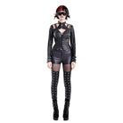 Darkinlove Women's Cyberpunk Spiked Cutout Long Sleeve Cape