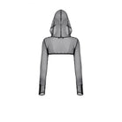 Darkinlove Women's Cyberpunk Studded Hooded Mesh Cape