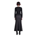 Darkinlove Women's Cyberpunk Studded Mesh Patchwork Square-cut Collar Long Sleeve Top
