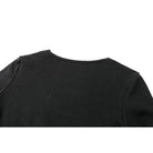 Darkinlove Women's Cyberpunk Studded Mesh Patchwork Square-cut Collar Long Sleeve Top