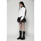 Darkinlove Women's Gothic Bat Collar Ruffled Shirt