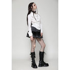 Darkinlove Women's Gothic Bat Collar Ruffled Shirt