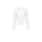 Darkinlove Women's Gothic Bat Collar Ruffled Shirt