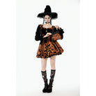 Darkinlove Women's Gothic Bat Star Moon Pattern Pumpkin-shaped Handbag