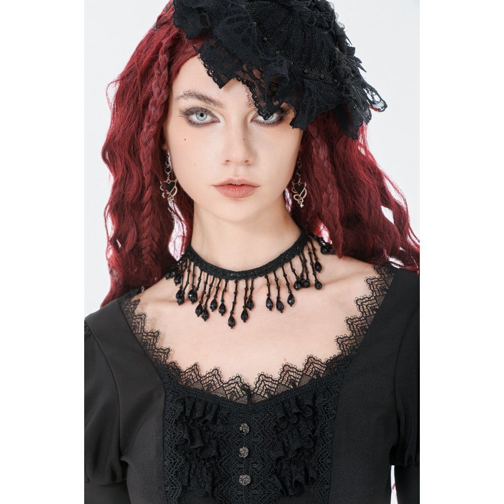 Darkinlove Women's Gothic Beaded Tassels Choker