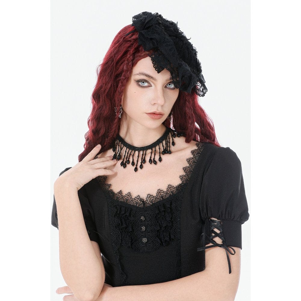 Darkinlove Women's Gothic Beaded Tassels Choker