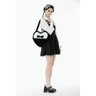 Darkinlove Women's Gothic Bow Black&White Heart Bag