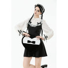 Darkinlove Women's Gothic Bow Black&White Heart Bag