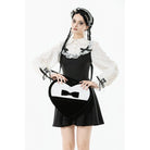 Darkinlove Women's Gothic Bow Black&White Heart Bag